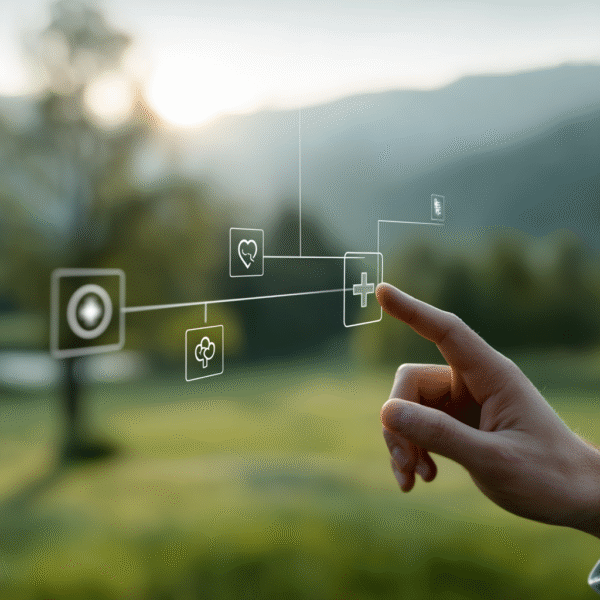 Itinai.com hand touching a medical cross symbol with icons on 97b9656d c559 47f8 b030 646adec7e7a6 2